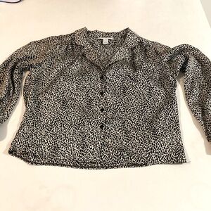 Topshop petite satin pj style button down shirt